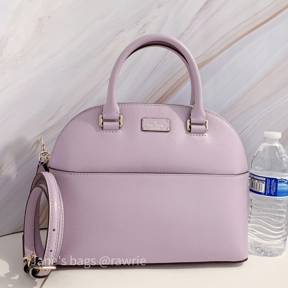 New Kate Spade Dome Lavender Leather Carli Satchel